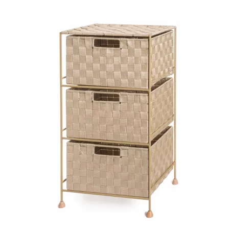 Imagen del mueble auxiliar con 3 cajones beige