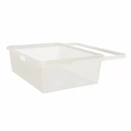 Imagen de la estructura corredera 45 cm + Cesta malla 18.5 cm blanca