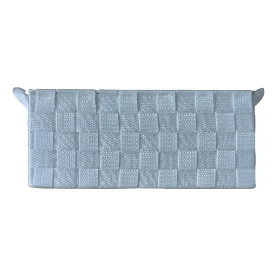 Imagen de la cesta rectangular entrelazada blanca S